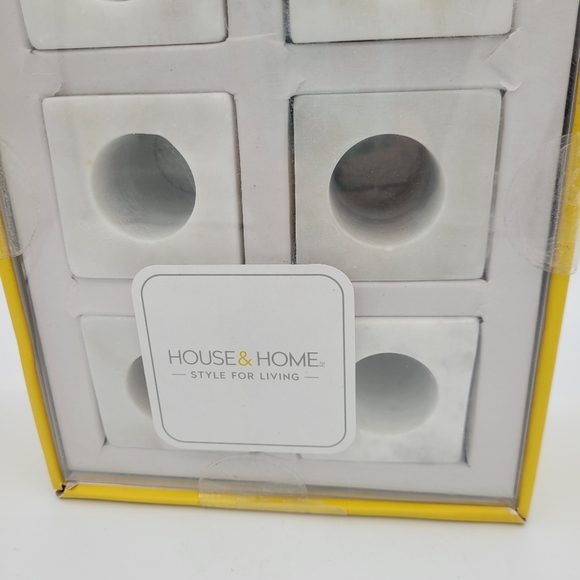 NWT Set of 6 Natural White Marble Napkin Holders - Picture 2 of 10